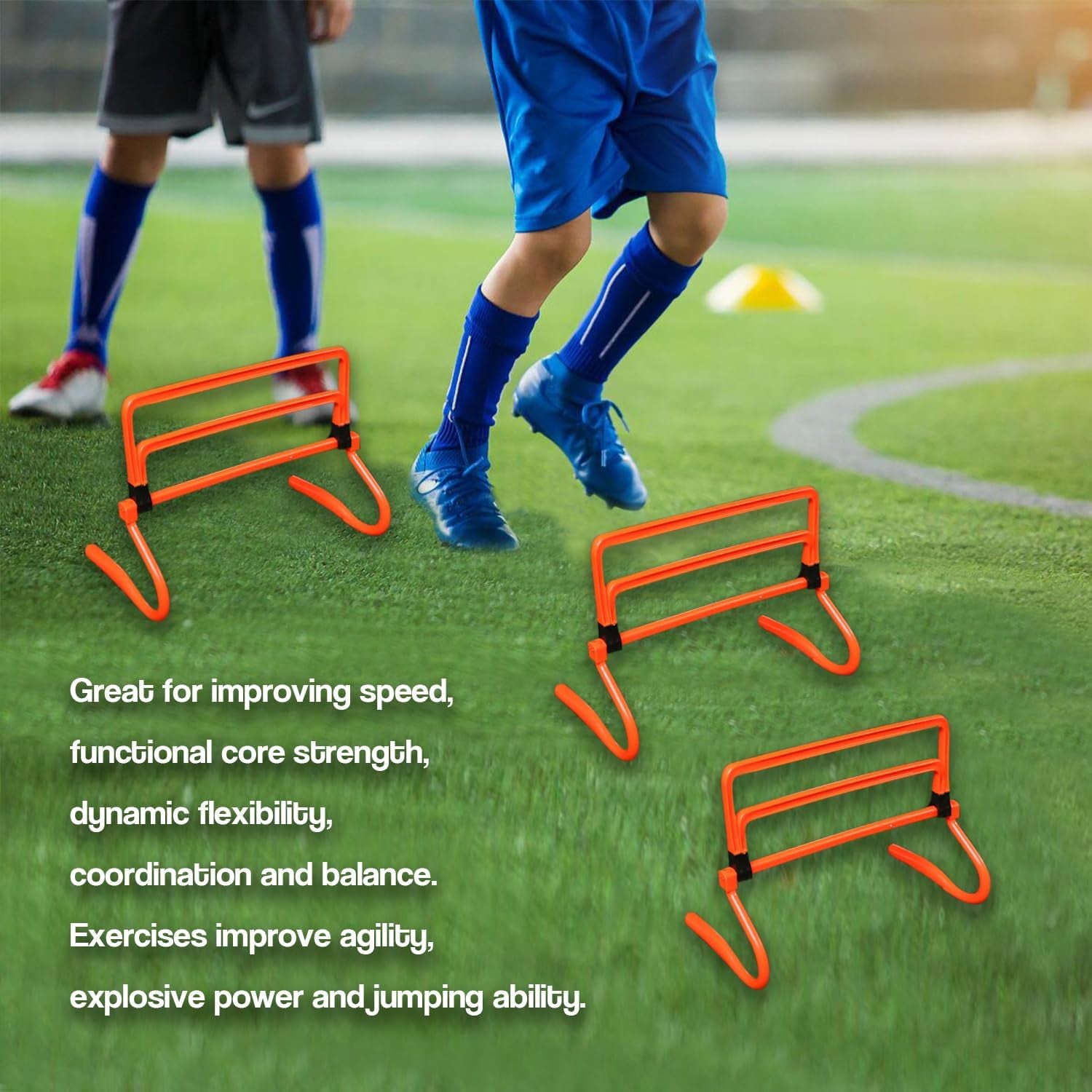 6-Pack Agility Hurdles Improve Speed with Agility Hurdles Speed ​​Training Hurdles with Carry Bag for Athletes Youth Adult Football Training Equip