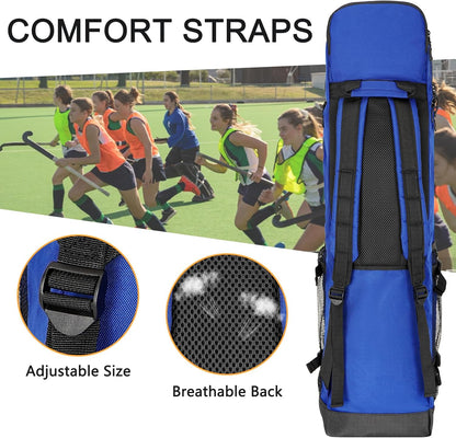 4 Sticks Field Hockey Bag with Shoulder Straps,Field Hockey Stick Backpack with Shoe Compartment