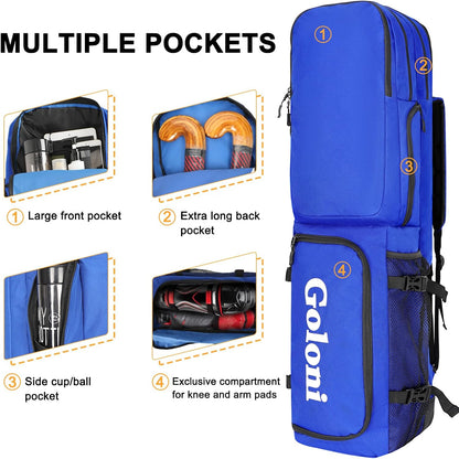 4 Sticks Field Hockey Bag with Shoulder Straps,Field Hockey Stick Backpack with Shoe Compartment