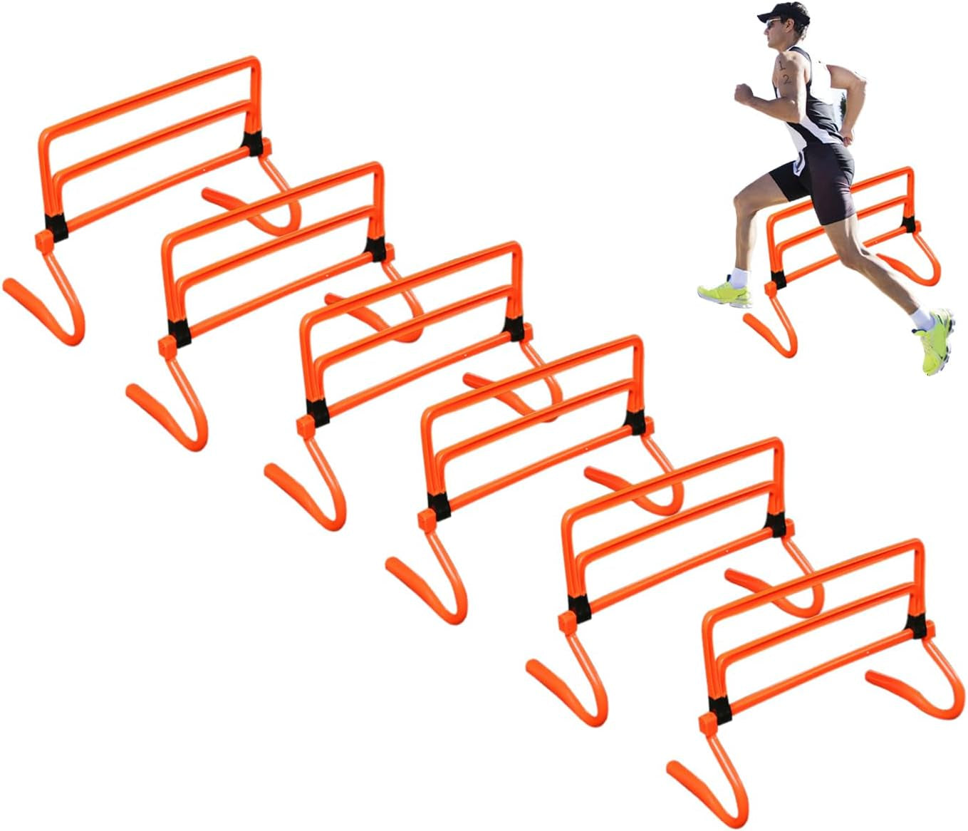 6-Pack Agility Hurdles Improve Speed with Agility Hurdles Speed ​​Training Hurdles with Carry Bag for Athletes Youth Adult Football Training Equip